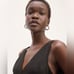 Everlane The Linen V-Neck Midi Dress in Black Size 4 NWOT