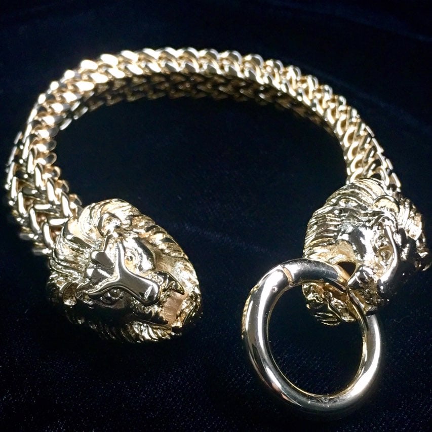 LION DOUBLE FRANCO BRACELET 18K GOLD