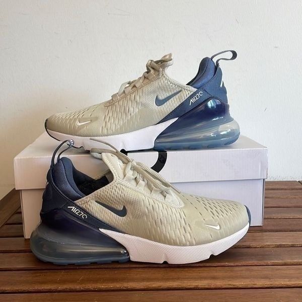 Nike Air Max 270 Light Bone/Diffused Blue-white Women Size 7.5(FQ8783-072)