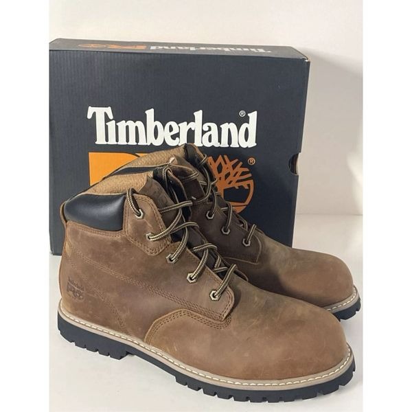 Timberland Pro Brown LEATHER 6 in. Gritstone Steel Toe Work Boots Men 10.5 NWB