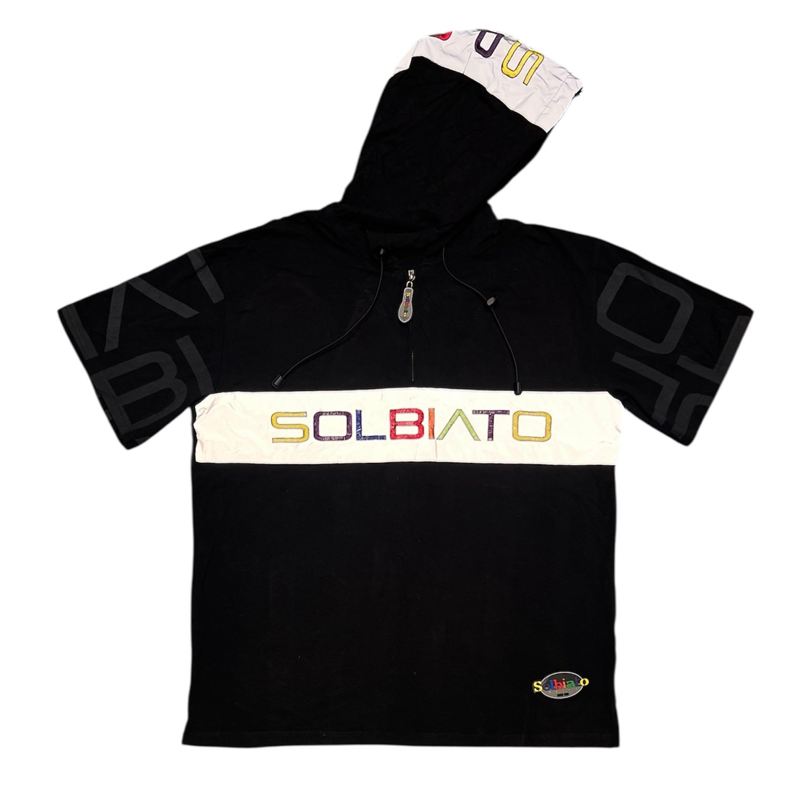 Vintage SOLBIATO Sport Quarter Zip Hooded Shirt - WASHINGTON DC Streetwear Brand