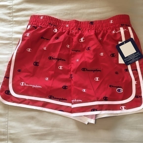 Girls size XL Champion red, white, and blue lined running shorts NWT