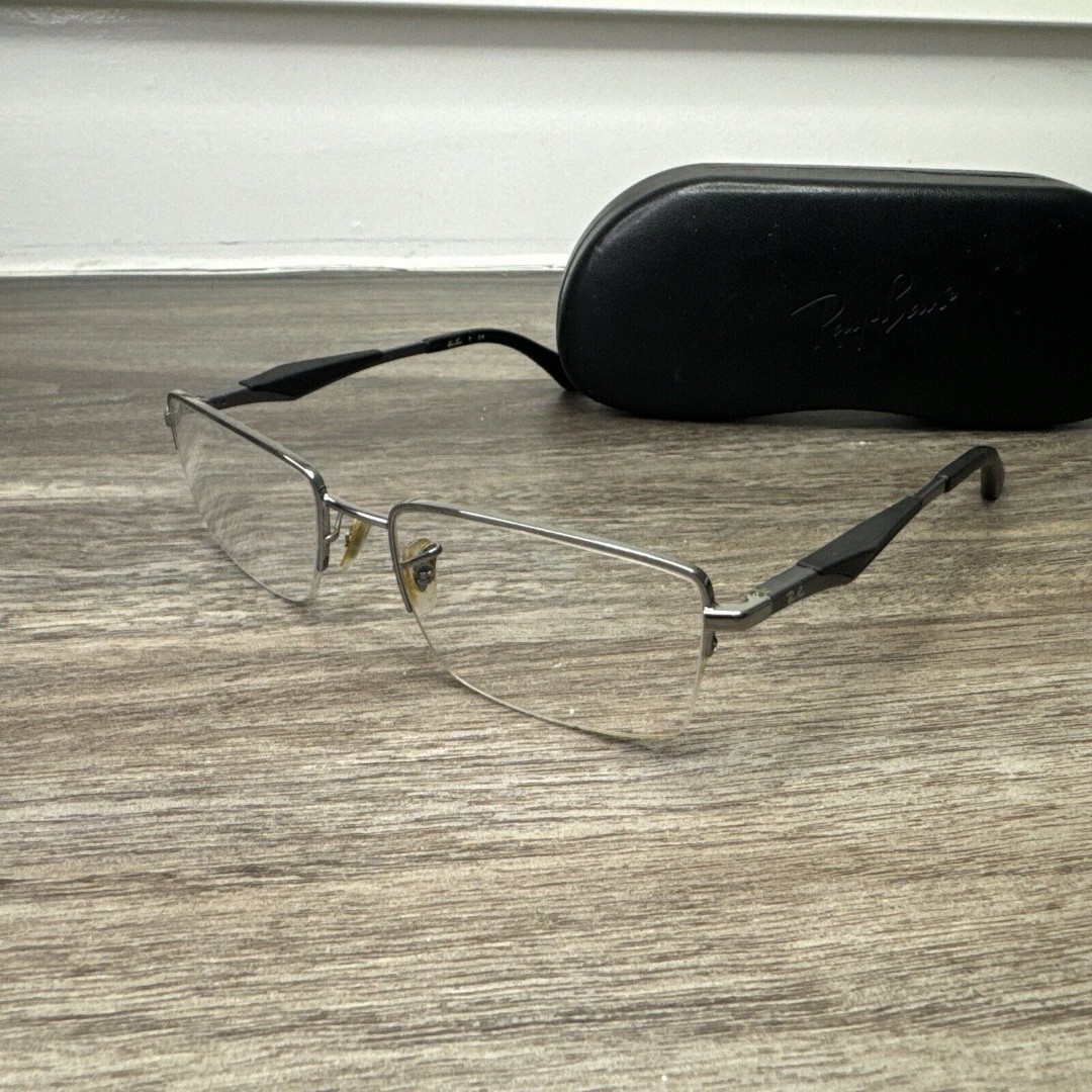 Ray Ban RB 6285 2502 Mens Half Rim Gunmetal Eyeglasses Frame Only 53-18-140