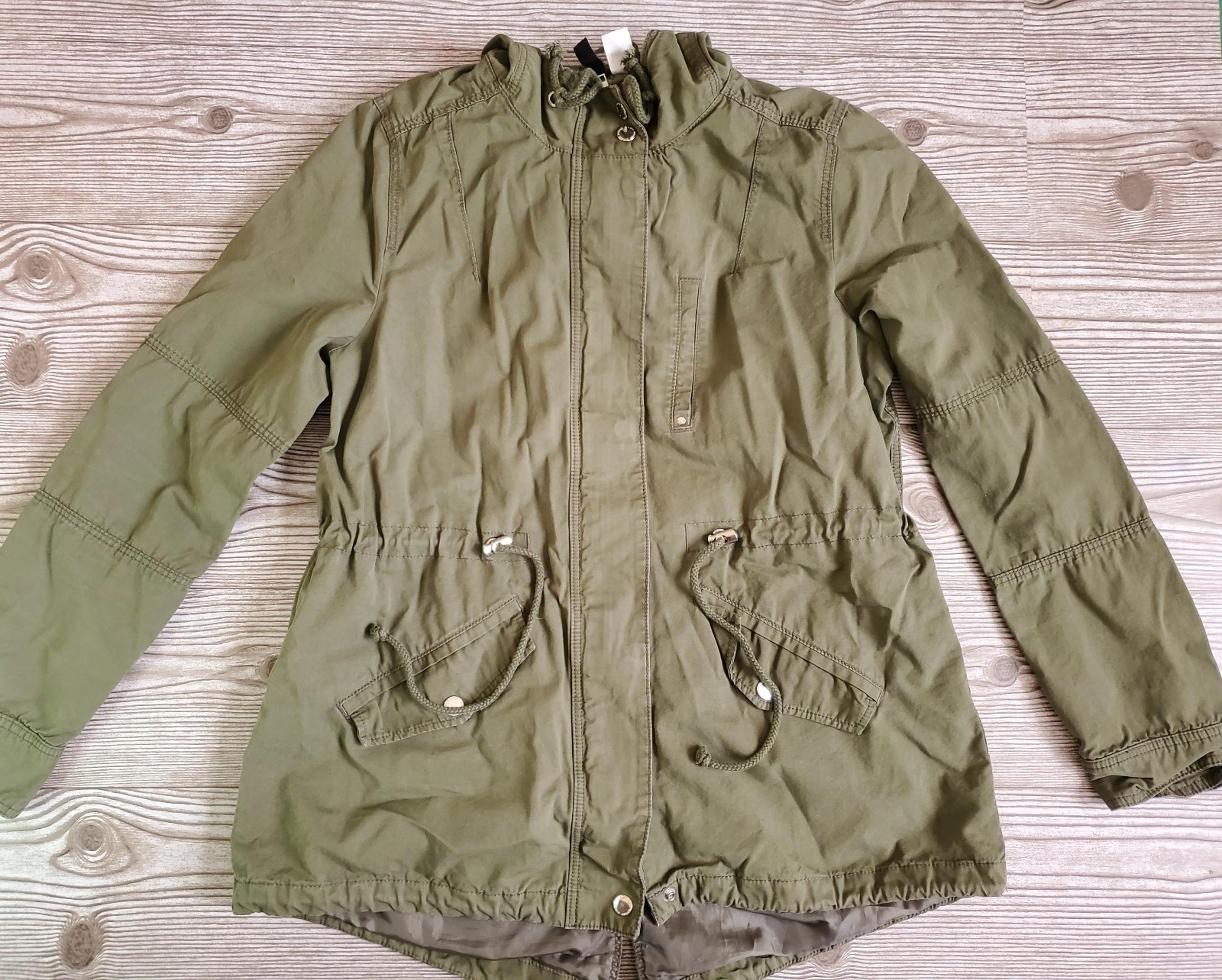 Green Parka Jacket Military inspired H&M women's size 12