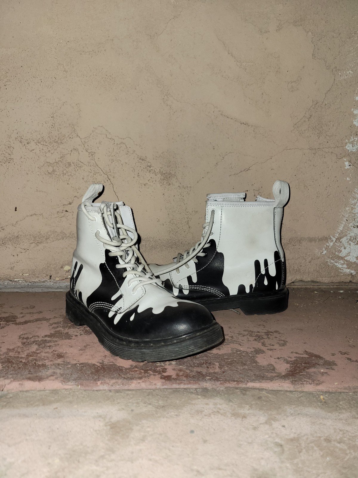 Black and white doc martens