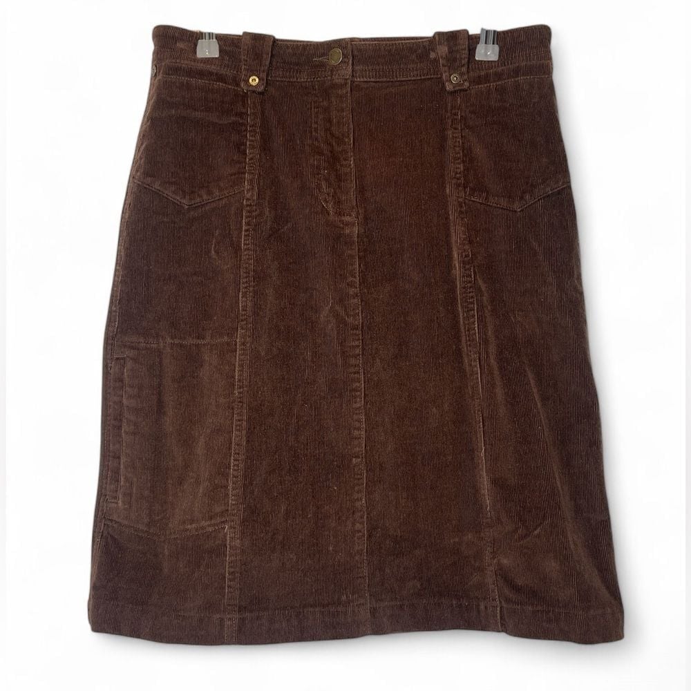 Vintage Woolrich Women 4 Dark Chocolate Brown A Line Corduroy Cotton Skirt