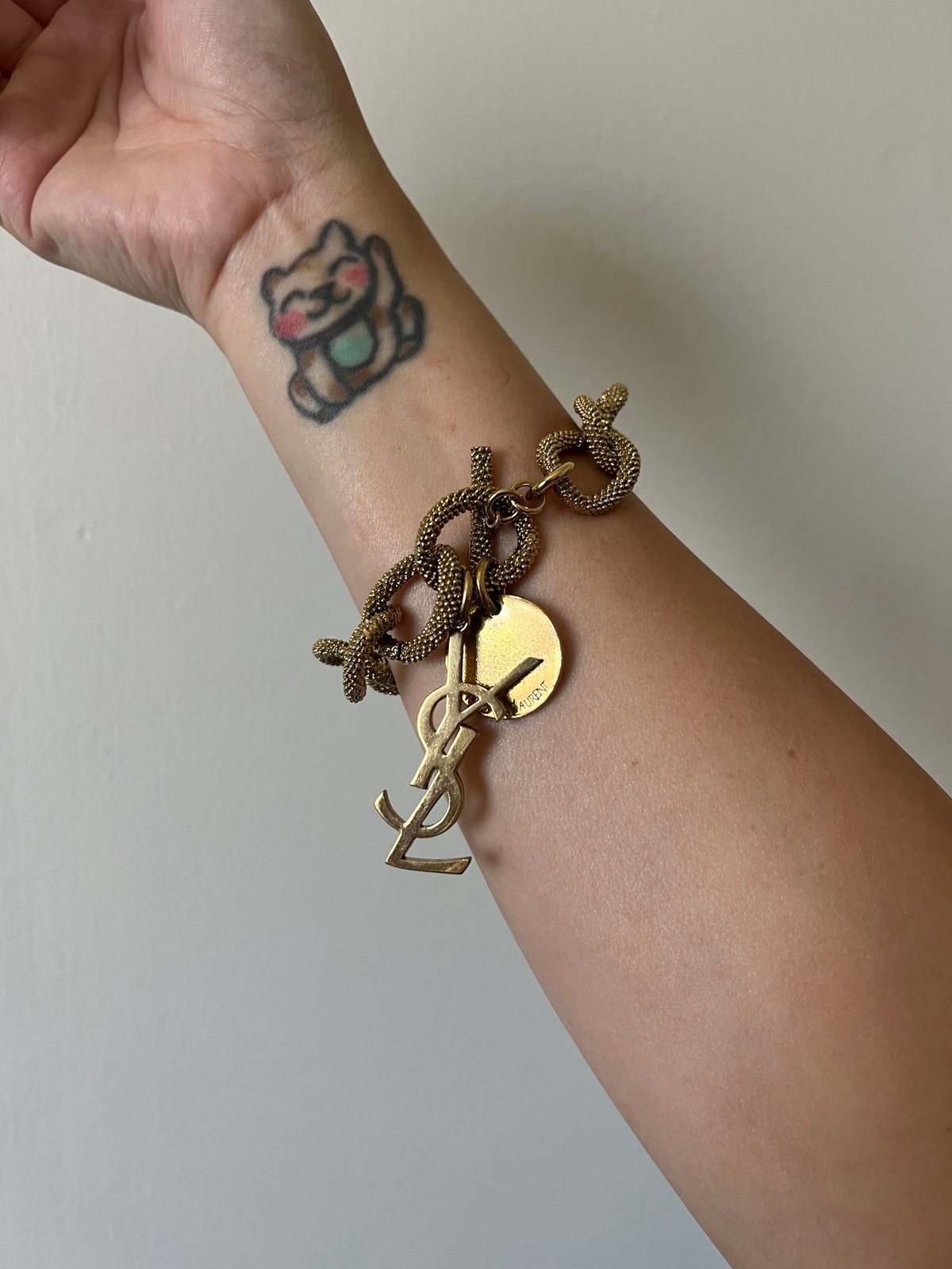 Yves Saint Laurent Gold Toned Link Bracelet