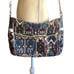 VINTAGE SAS Multicolor Fabric Tapestry with Beige leather adjustable Shoulder