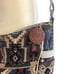 VINTAGE SAS Multicolor Fabric Tapestry with Beige leather adjustable Shoulder