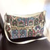 VINTAGE SAS Multicolor Fabric Tapestry with Beige leather adjustable Shoulder