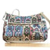 VINTAGE SAS Multicolor Fabric Tapestry with Beige leather adjustable Shoulder