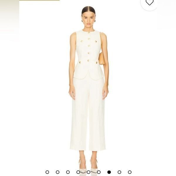LAcademie by Marianna Giverny Vest Pantsuit Set Sz Medium in Beige Cream