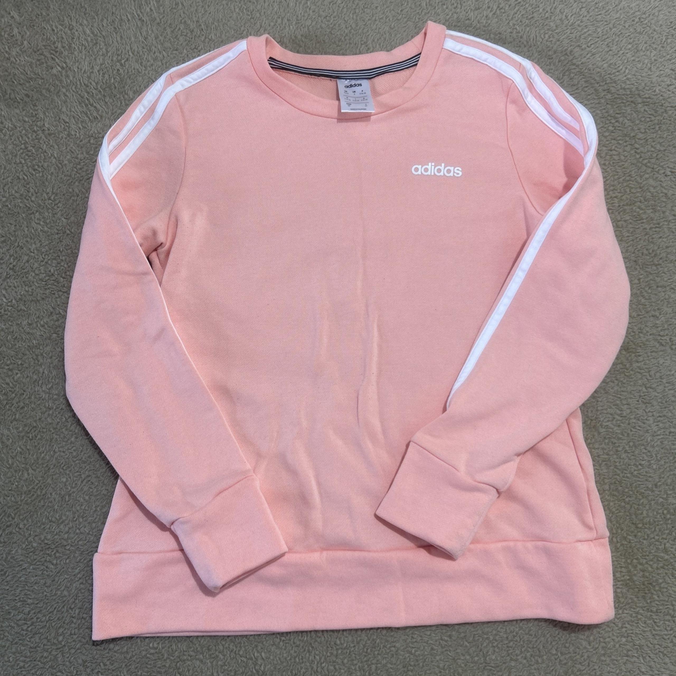 ADIDAS Woman's Peach Pullover Sweatshirt 3 Stripe Climate Crew Womens Size Small