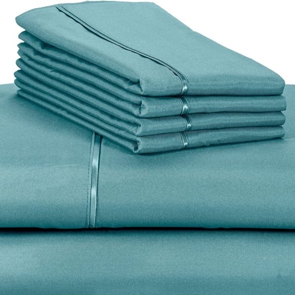 BUNDLE for D3CLUTT3R - 6-Piece Bamboo Sheet Set Eggplant & TEAL