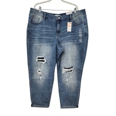 New NWT Lane Bryant Low Rise Boyfriend Jeans Medium Wash Size 18
