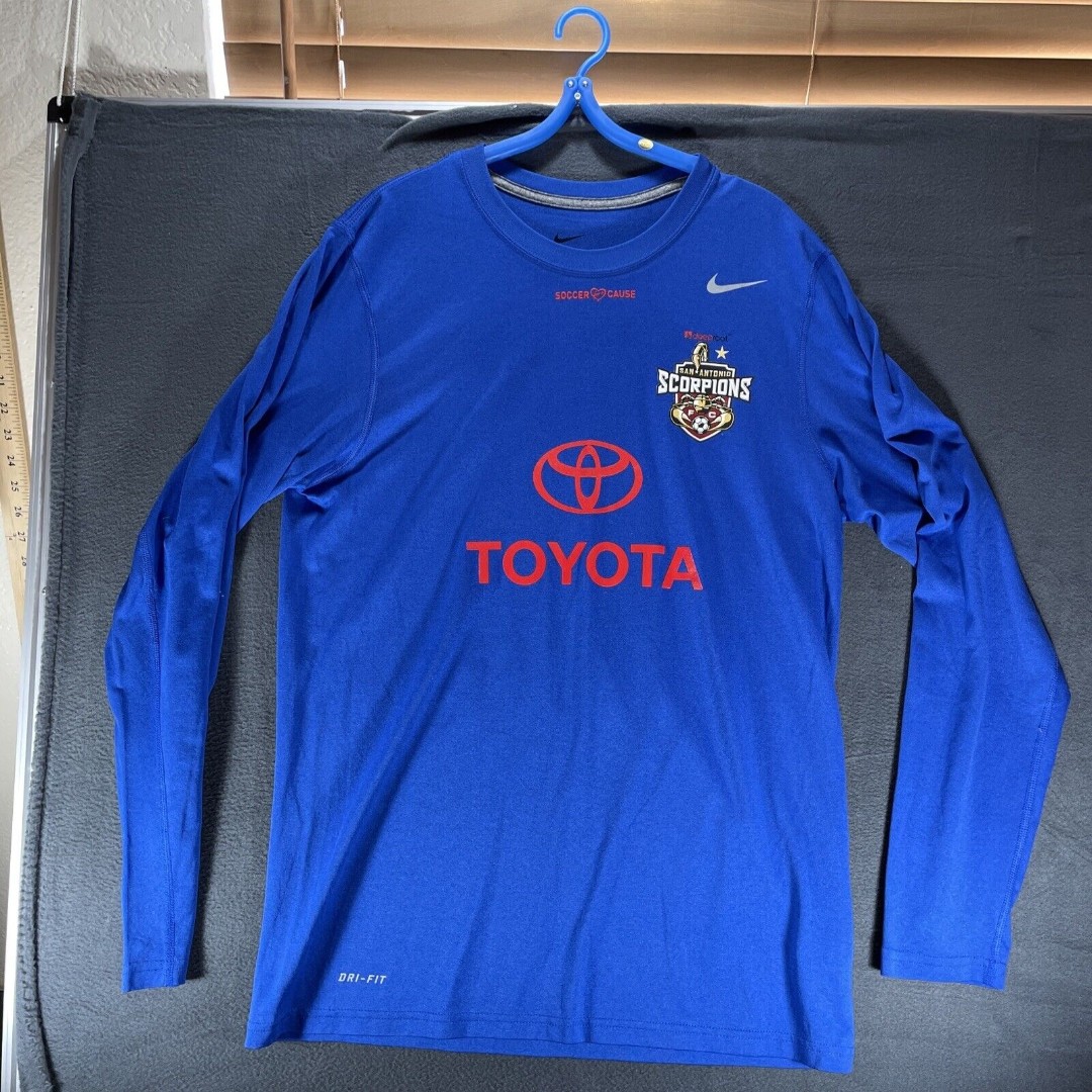 Nike Dri-Fit San Antonio Scorpions Soccer For A Cause Toyota Long Sleeve Shirt M
