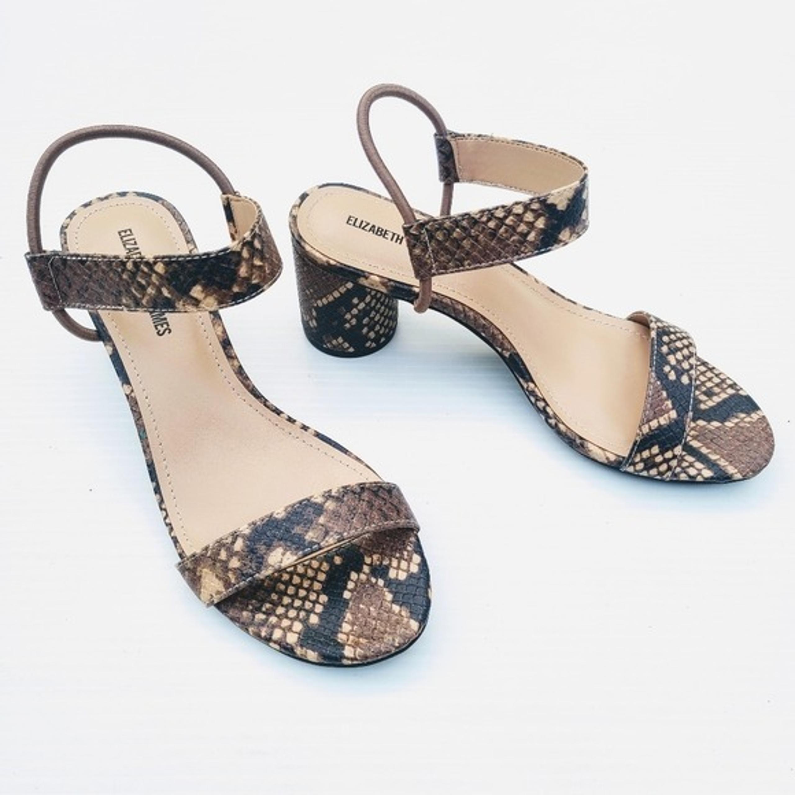 ELIZABETH & JAMES Calendula Brown Snakeskin Sandal