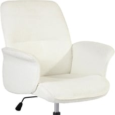 Home Office Chair, Upholstered Linen Fabric Padded Mid Back (Free Shipping)