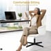 Home Office Chair, Upholstered Linen Fabric Padded Mid Back (Free Shipping)