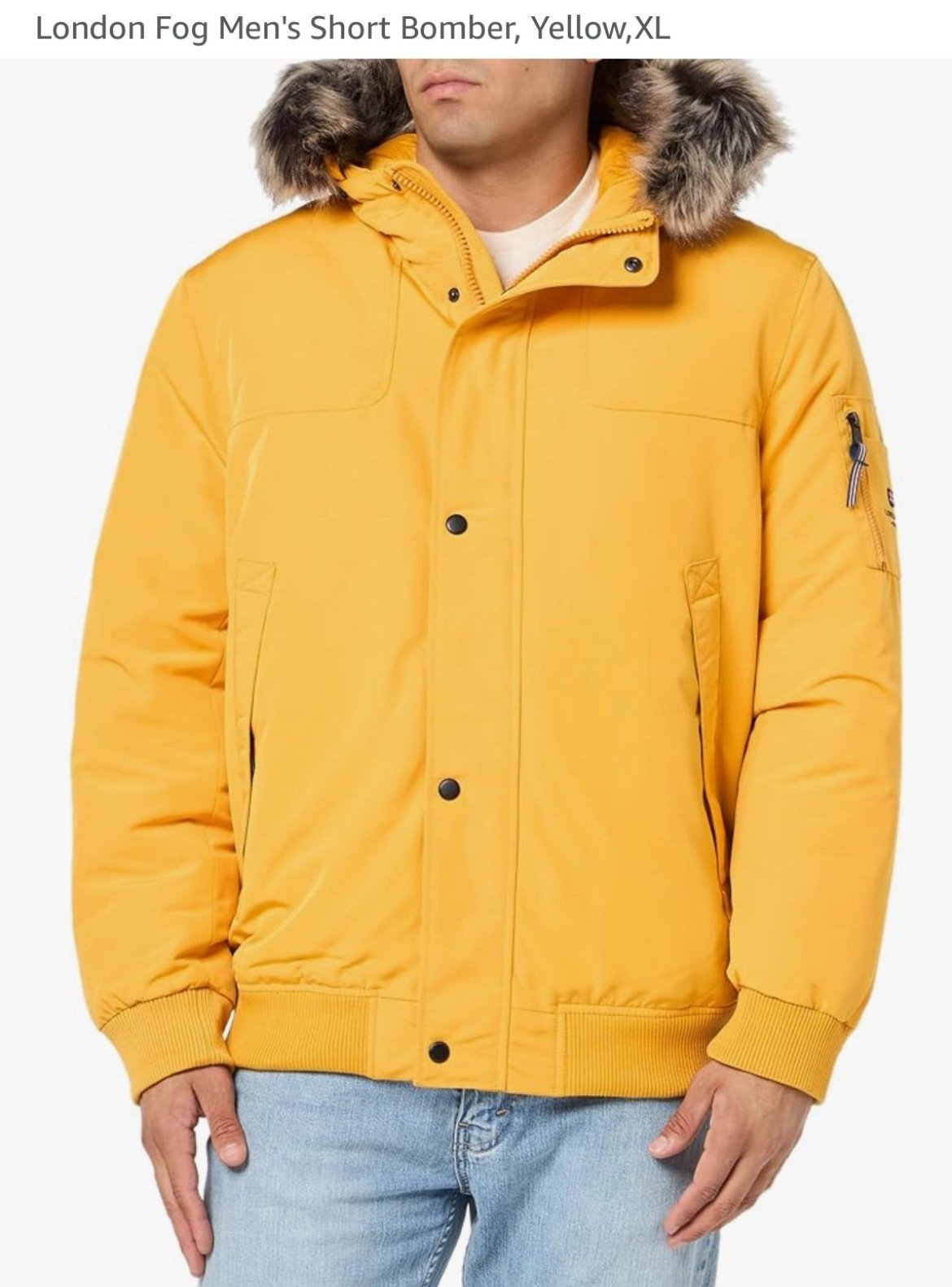 Men's London Fog Short Snorkel Hooded Bomber Jacket
