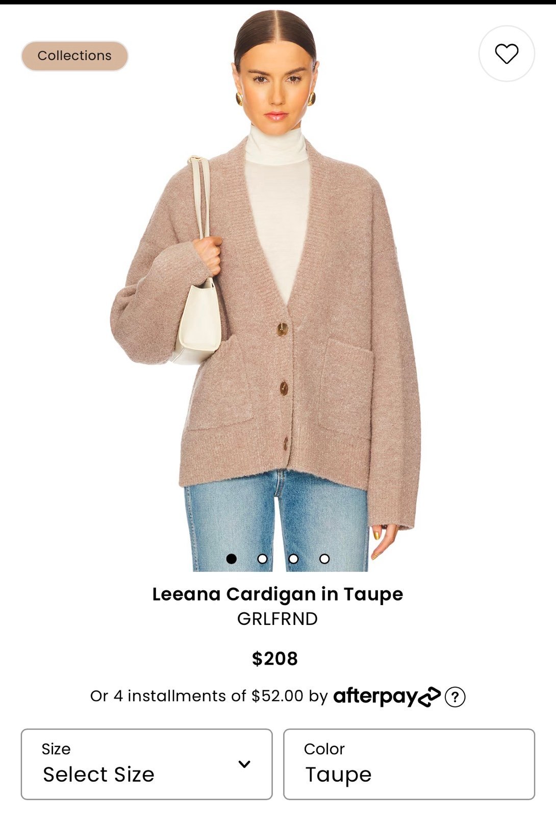 Leeana Cardigan in Taupe GRLFRND