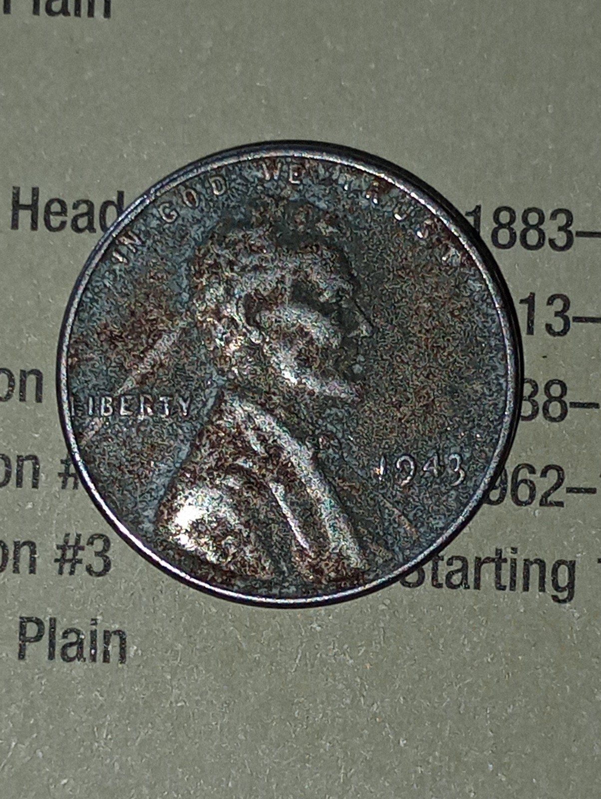 1943, P Mint, Rare coin 3.1 grams steel penny.