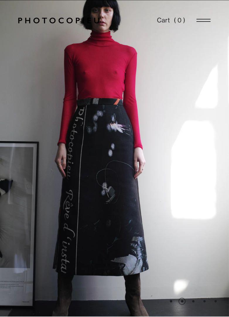 【Unused】PHOTOCOPIEU Side Zip Long Skirt 38