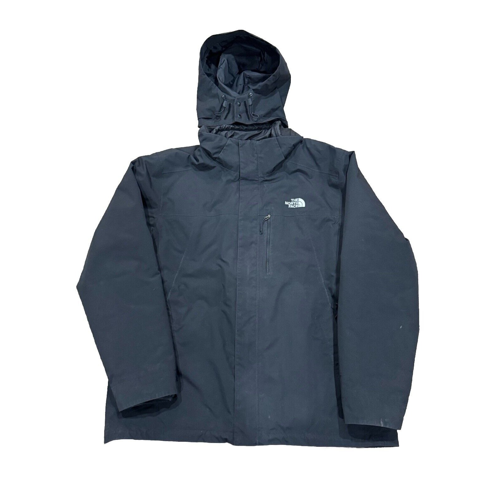 The North Face Winter Coat Jacket Black Full Zip Hooded Dryvent Men's Sz 2XL