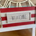 Rae Dunn patriotic welcome wheelbarrow