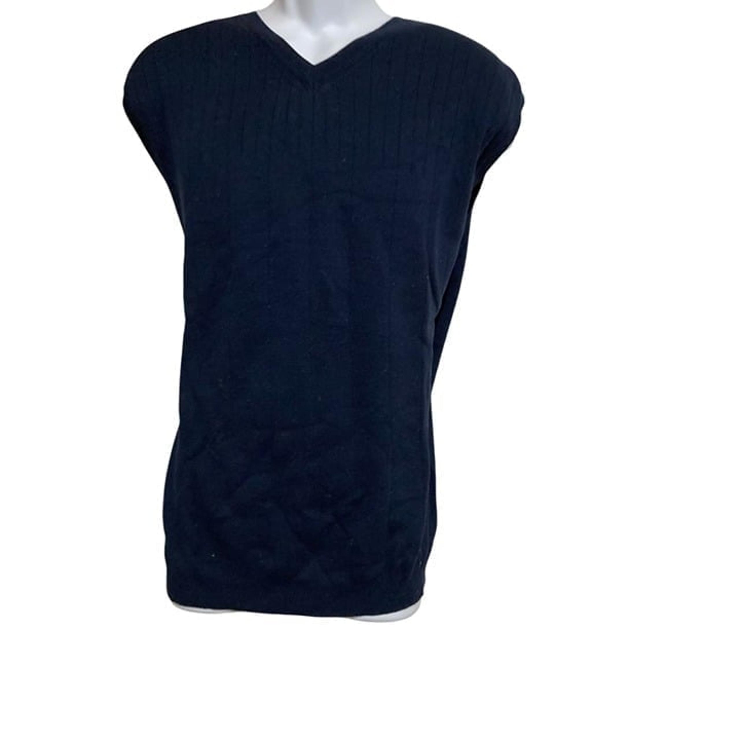 Izod Mens XL Navy Sleeveless V-Neck Sweater Vest 100% Mercerized Cotton