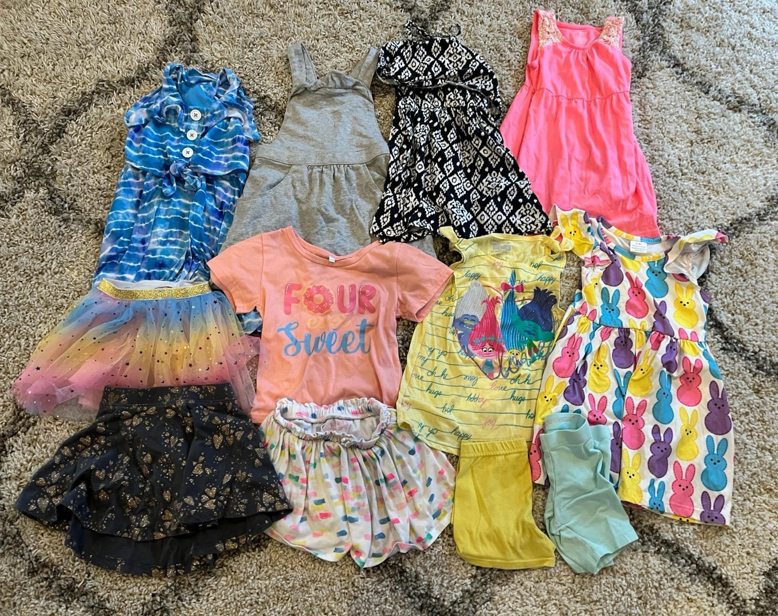 4T Toddler Girls - Bundle of 12 spring & summer- Dresses, Tops & Bottoms