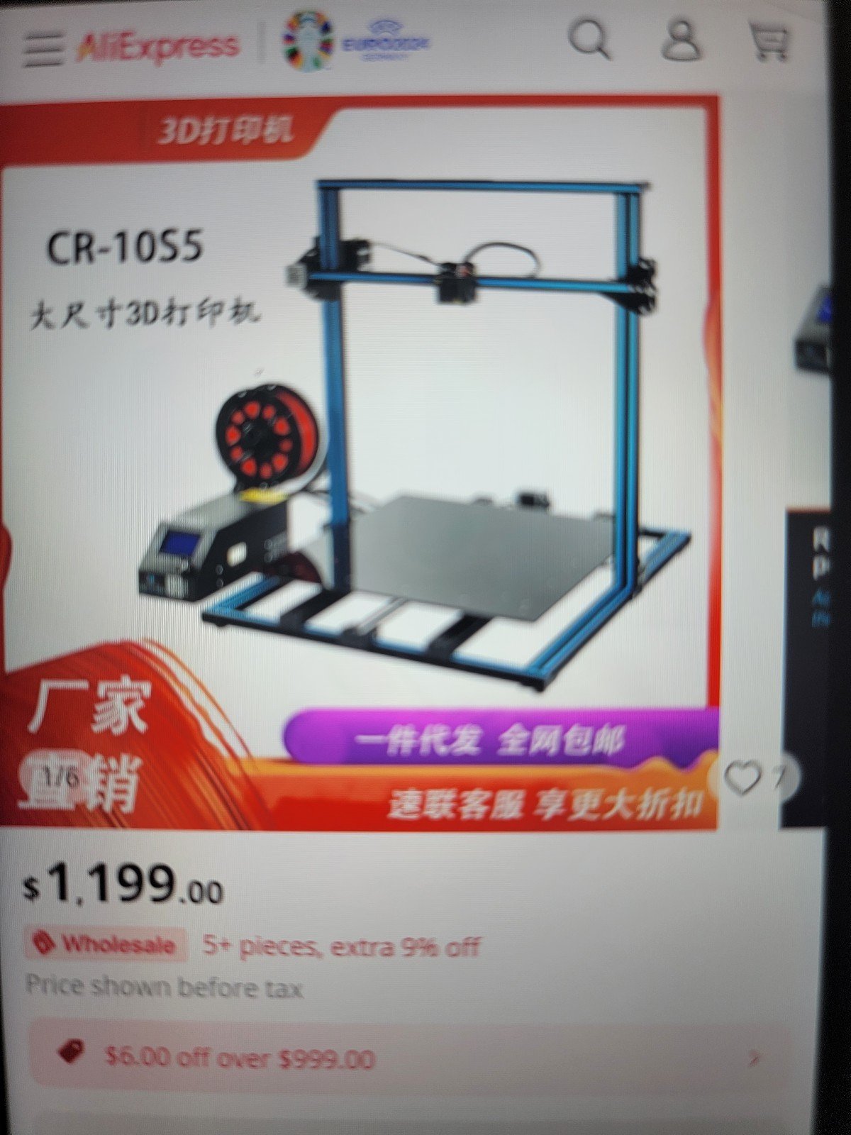 CR- 10s5 3D Printer used once for testing
