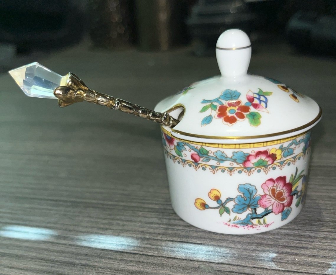 Coalport Made In England Ming Rose Bone China, Small Sugar Jar