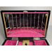 Hand Painted Black Lacquer Japanese Jewelry Box Music Box Mirrored Gold Black
