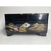 Hand Painted Black Lacquer Japanese Jewelry Box Music Box Mirrored Gold Black
