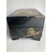Hand Painted Black Lacquer Japanese Jewelry Box Music Box Mirrored Gold Black