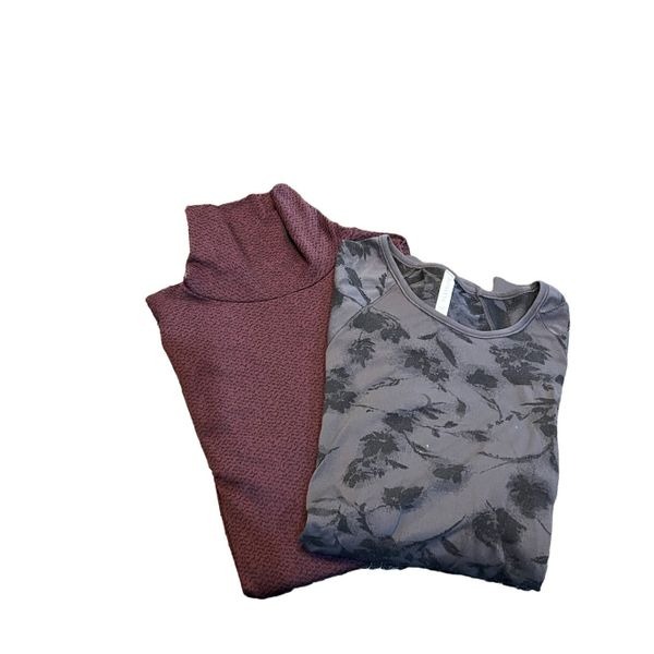 Athleta 2pc Long Sleeve Turtleneck Yoga Tops Size Medium