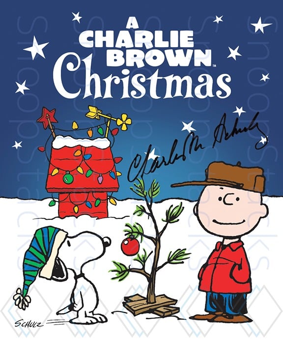 Charles Schulz Signed 16x20 Glossy Auto RP Photo Charlie Brown Christmas 3