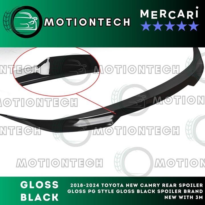 For 2018-2024 Toyota New Camry Rear Spoiler Gloss PG Style Gloss Black Spoiler B