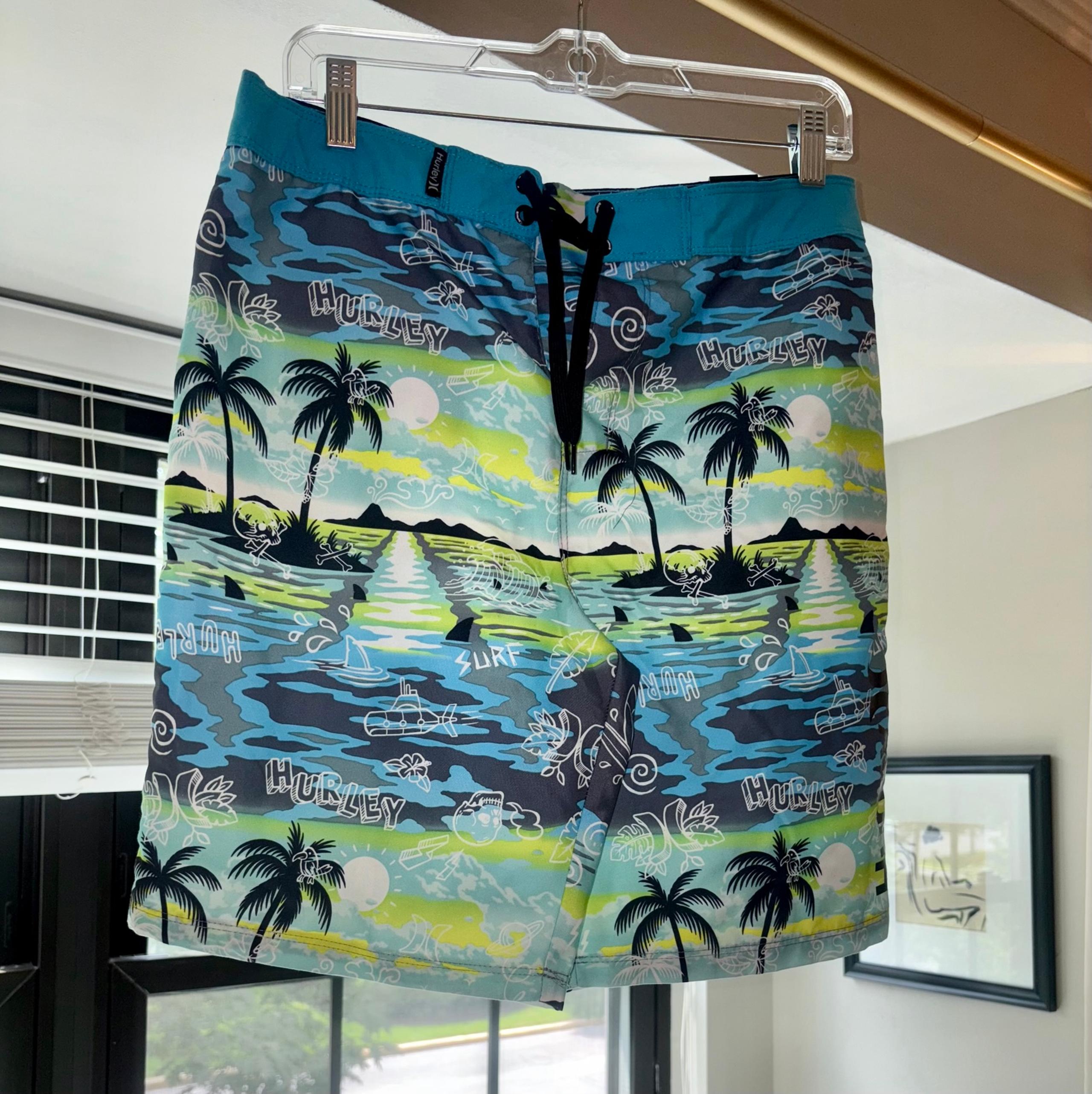 Men’s Hurley Swim Shorts Black-Size 29 -NWT