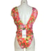 Zara Floral Print Bodysuit V-Neck Ruched Waist Size Medium New