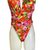 Zara Floral Print Bodysuit V-Neck Ruched Waist Size Medium New