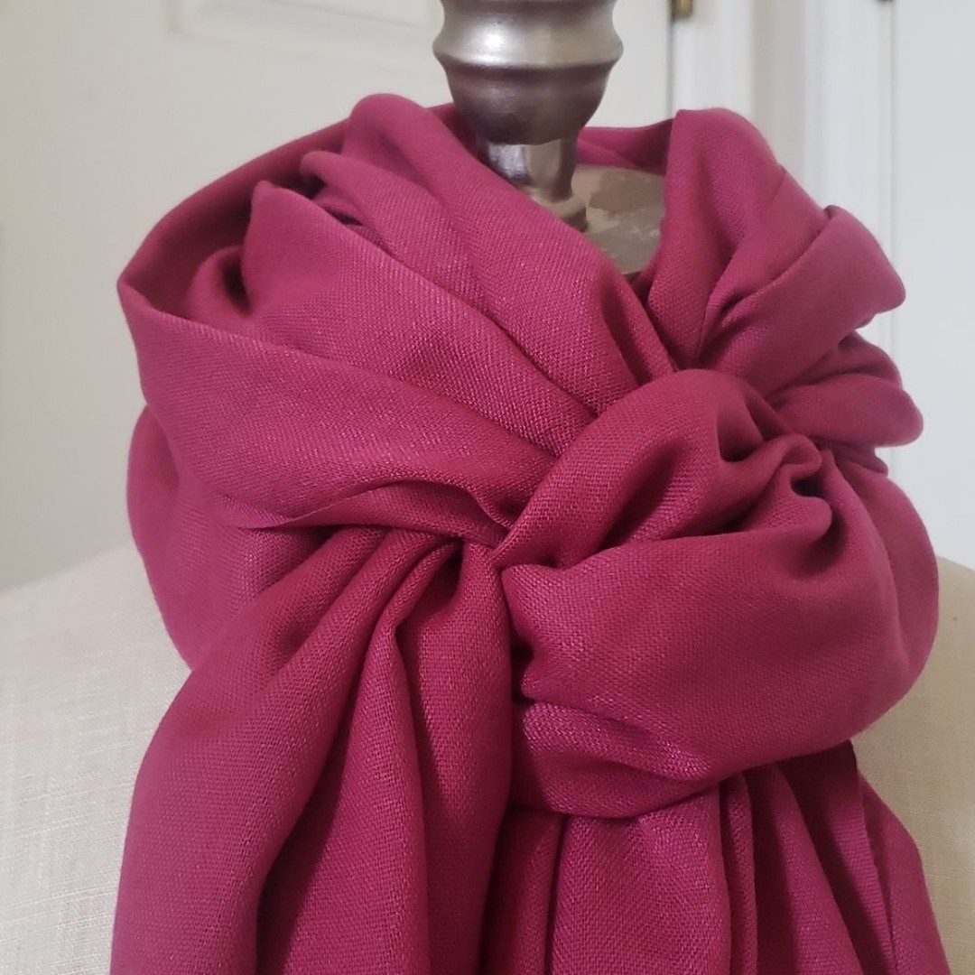 OZSOY Lightweight Woven Pink Red Pashmina from Turkey
