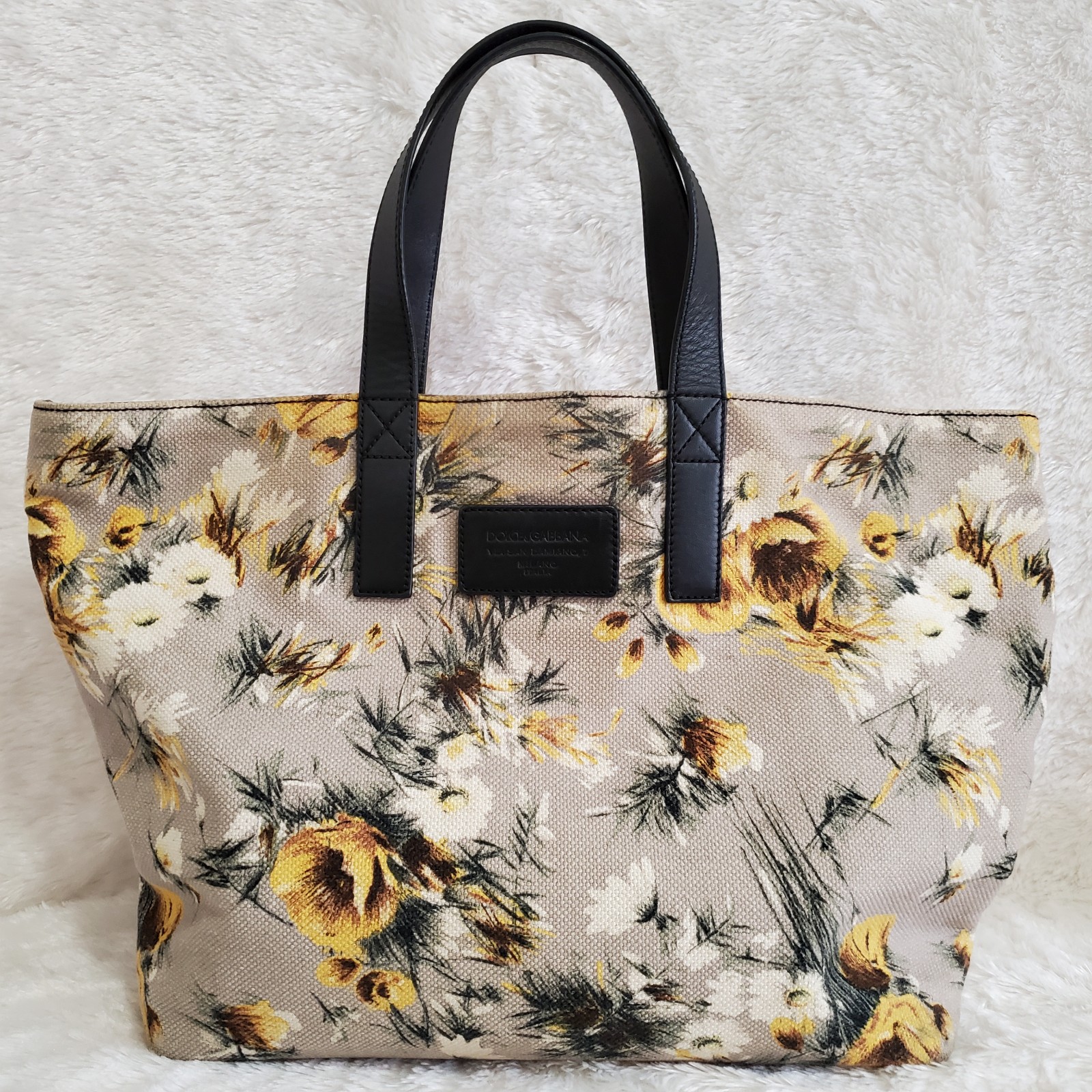 Dolce & Gabbana Floral Printed Canvas and Leather Tote