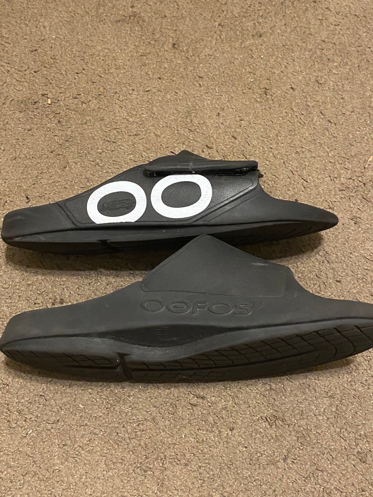 Mens Oofos OOAhh Black Sport Recovery Flex Slide Sandals Size 13