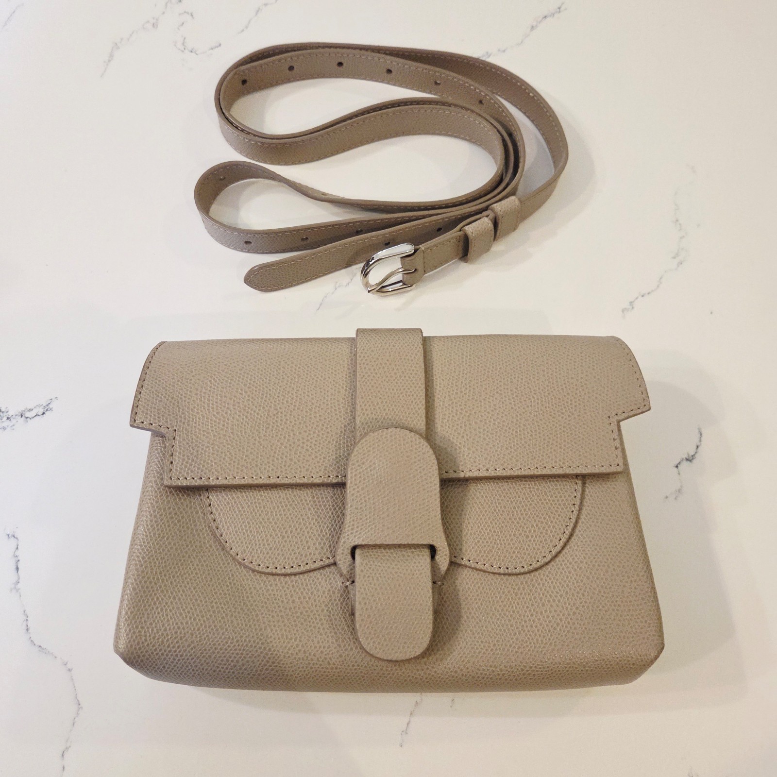 Senreve Aria belt bag Pebbled LEATHER Sand handbag crossbody