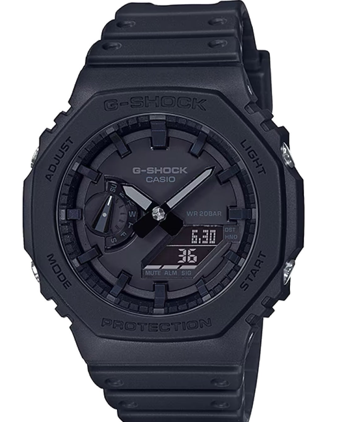 G-shock GA2100-1A1 Carbon Fiber Minimalist Watch in Black