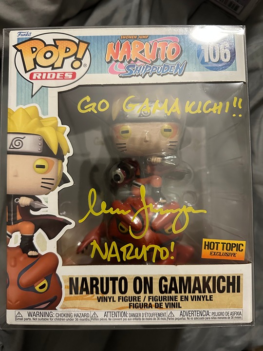 Naruto on Gamakichi Funko pop signed