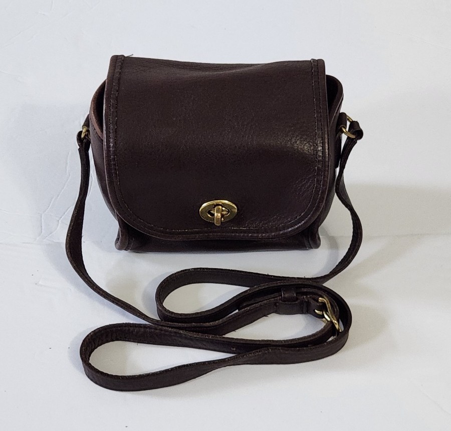 Vintage Coach Emmie flap brown leather
