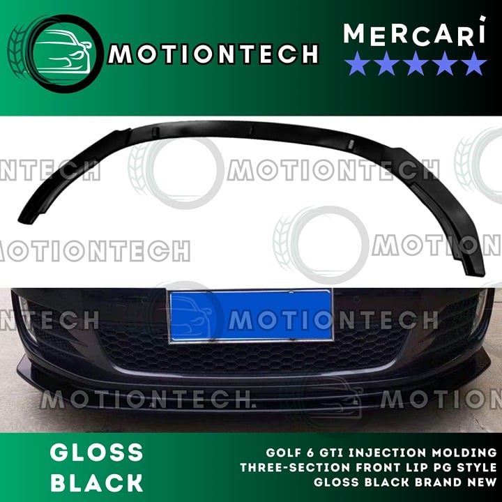 Golf 6 GTI Injection Molding Three-Section Front Lip PG Style Gloss Black
